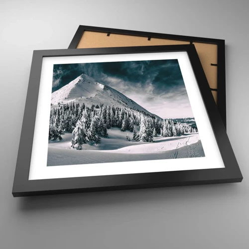 Póster en marco negro - Tierra de nieve y hielo - 30x30 cm