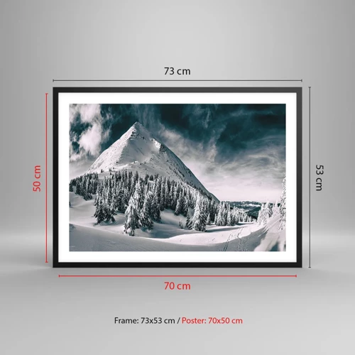 Póster en marco negro - Tierra de nieve y hielo - 70x50 cm