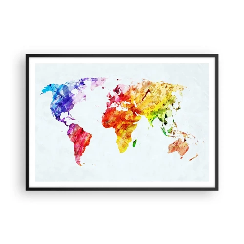 Póster en marco negro - Todos los colores del mundo - 100x70 cm
