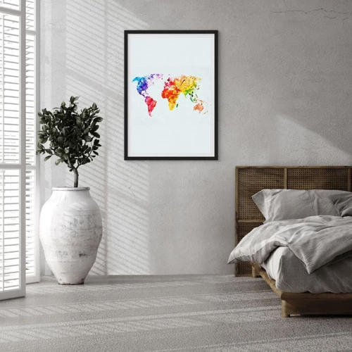 Póster en marco negro - Todos los colores del mundo - 40x50 cm