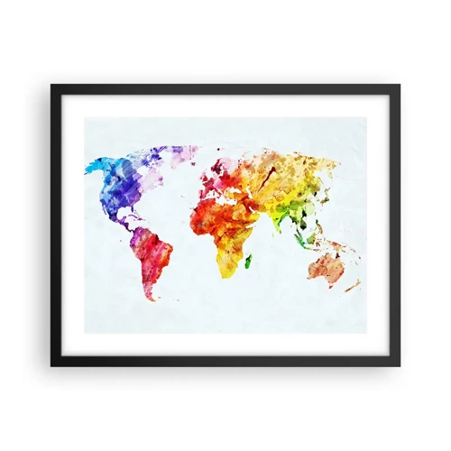 Póster en marco negro - Todos los colores del mundo - 50x40 cm