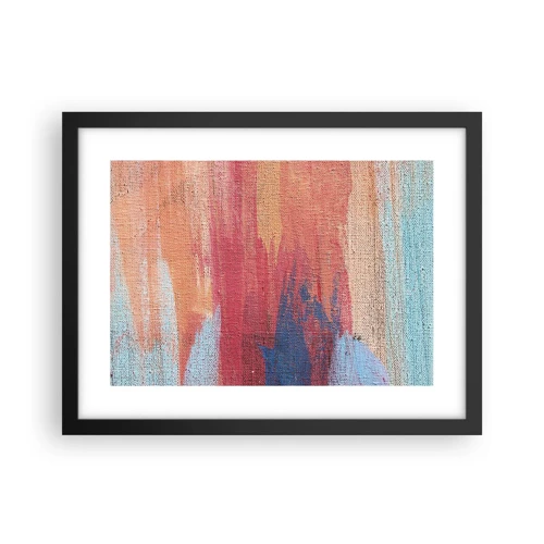 Póster en marco negro - Trazos de arco iris - 40x30 cm