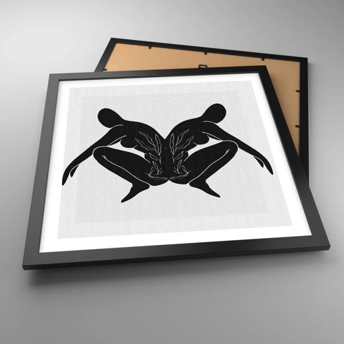 Póster en marco negro - Un alma compartida - 40x40 cm