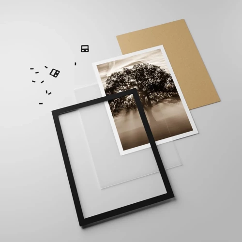 Póster en marco negro - Un árbol de buenas noticias  - 50x70 cm
