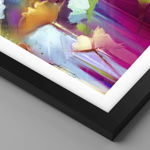 Póster en marco negro - Un arco iris ha florecido - 91x61 cm