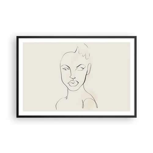 Póster en marco negro - Un esbozo de sensualidad - 91x61 cm