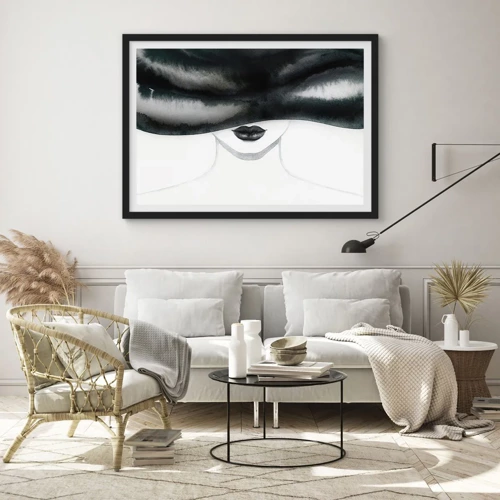 Póster en marco negro - Un misterio sensual - 100x70 cm