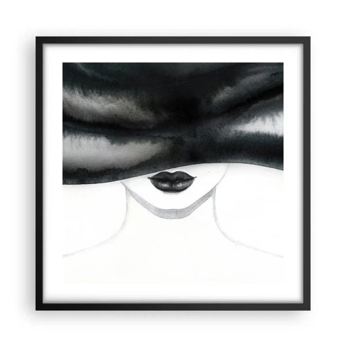 Póster en marco negro - Un misterio sensual - 50x50 cm