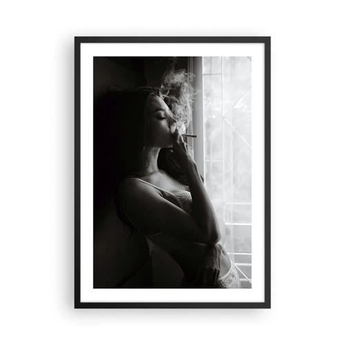 Póster en marco negro - Un momento sensual - 50x70 cm