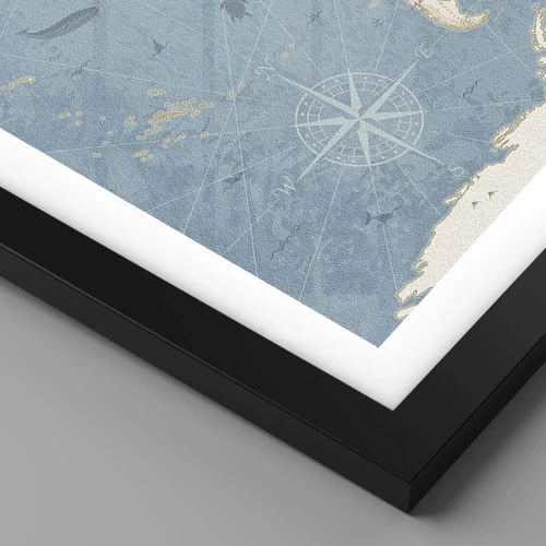 Póster en marco negro - Un mundo al alcance de la mano - 40x30 cm