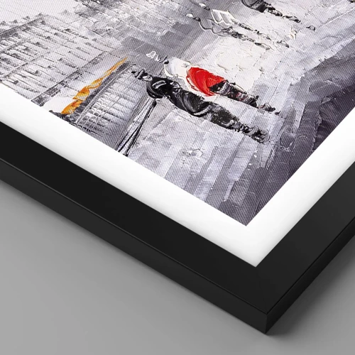 Póster en marco negro - Un paseo parisino - 70x50 cm