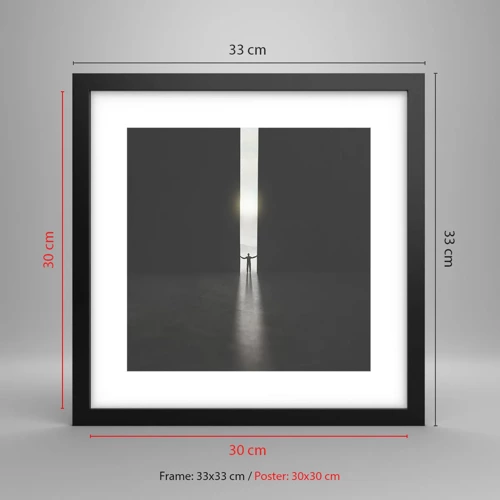 Póster en marco negro - Un paso hacia un futuro brillante - 30x30 cm