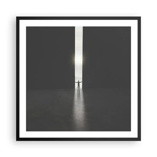 Póster en marco negro - Un paso hacia un futuro brillante - 60x60 cm