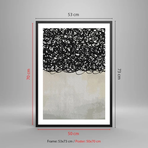 Póster en marco negro - Una abstracción arremolinada - 50x70 cm