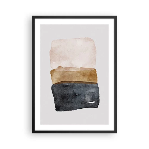 Póster en marco negro - Una composición de colores tierra - 50x70 cm