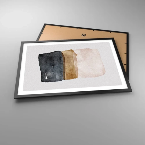 Póster en marco negro - Una composición de colores tierra - 70x50 cm