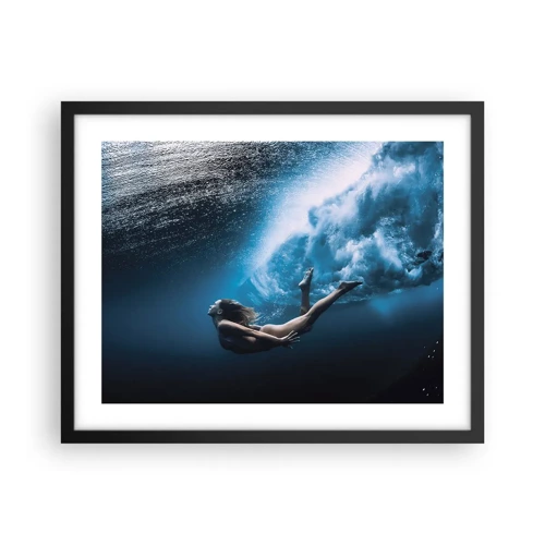 Póster en marco negro - Una sirena contemporánea - 50x40 cm