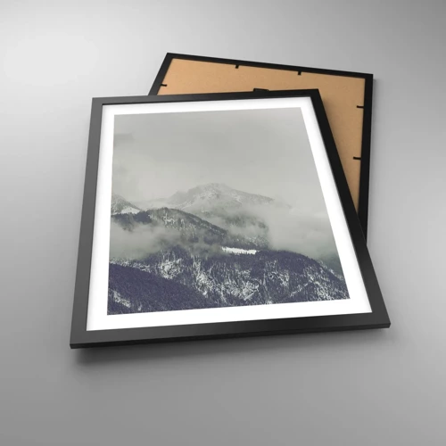 Póster en marco negro - Valle de la niebla - 40x50 cm