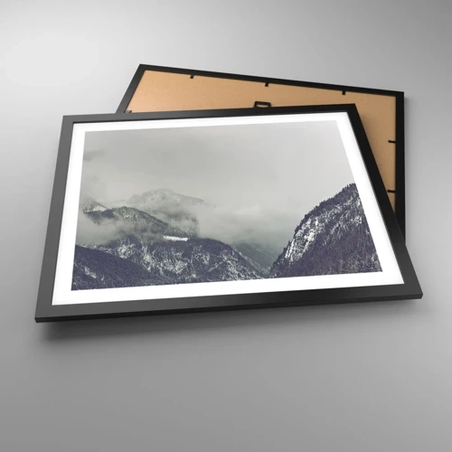 Póster en marco negro - Valle de la niebla - 50x40 cm