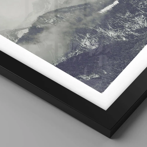 Póster en marco negro - Valle de la niebla - 70x100 cm