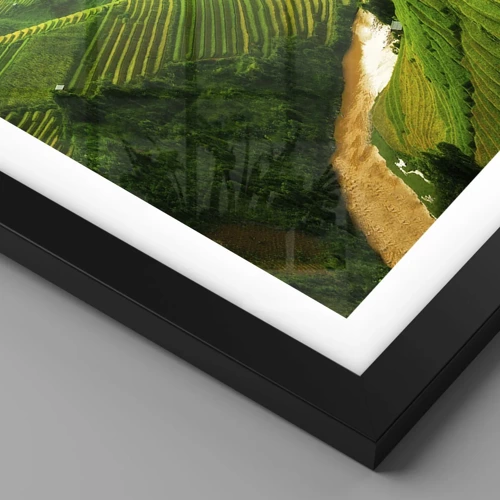 Póster en marco negro - Valle vietnamita - 100x70 cm