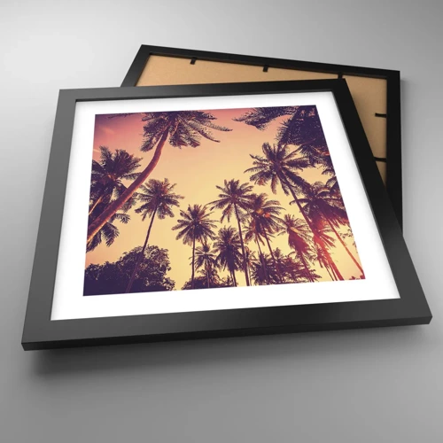 Póster en marco negro - Variante tropical - 30x30 cm