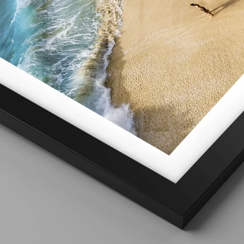 Póster en marco negro - Y luego el sol, la playa... - 30x30 cm