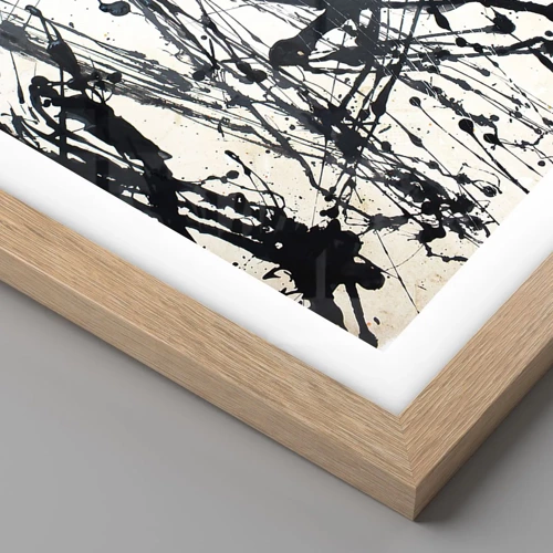 Póster en marco roble claro - Abstracción expresionista - 40x40 cm