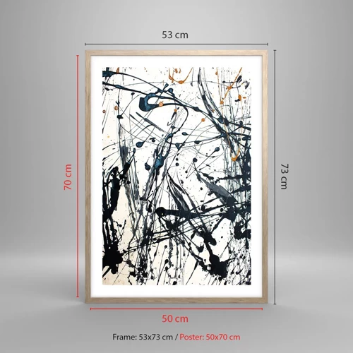 Póster en marco roble claro - Abstracción expresionista - 50x70 cm