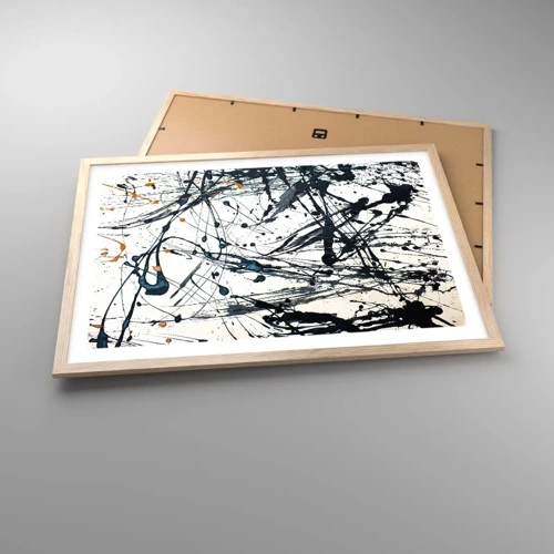 Póster en marco roble claro - Abstracción expresionista - 70x50 cm