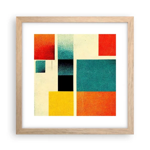 Póster en marco roble claro - Abstracción geométrica - buena energía - 30x30 cm