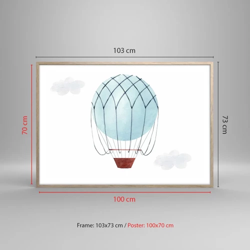 Póster en marco roble claro - Acariciando las nubes - 100x70 cm