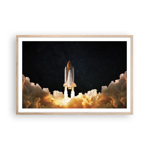 Póster en marco roble claro - ¡Ad astra! - 91x61 cm