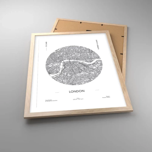 Póster en marco roble claro - Anatomía de Londres - 40x50 cm