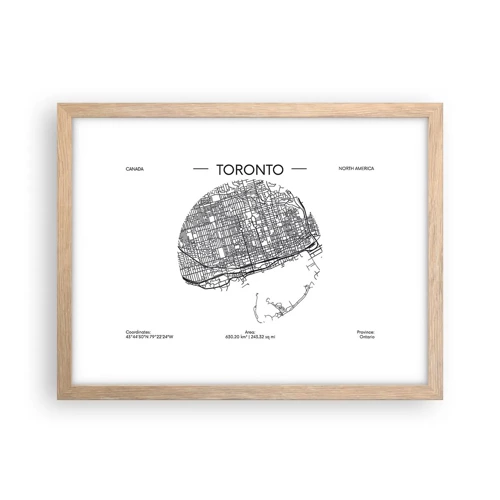 Póster en marco roble claro - Anatomía de Toronto - 40x30 cm