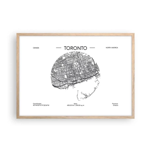 Póster en marco roble claro - Anatomía de Toronto - 70x50 cm