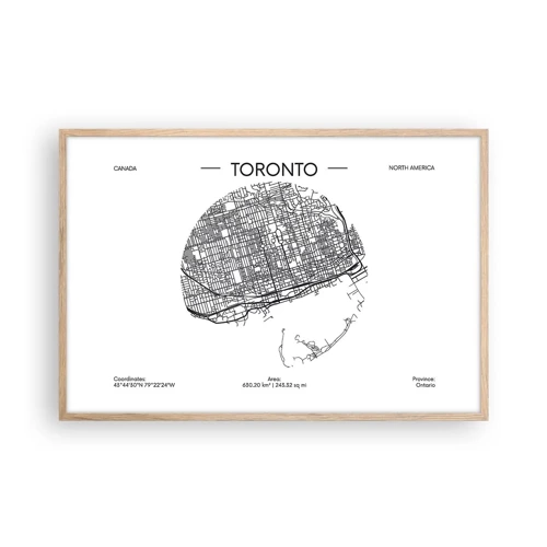 Póster en marco roble claro - Anatomía de Toronto - 91x61 cm