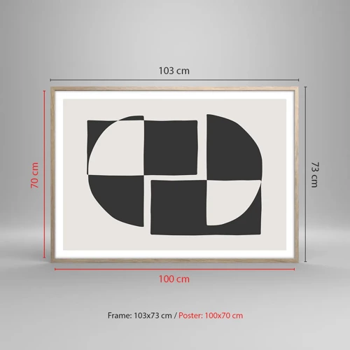 Póster en marco roble claro - Antítesis - síntesis - 100x70 cm