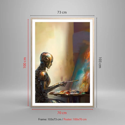 Póster en marco roble claro - Arte del futuro - 70x100 cm