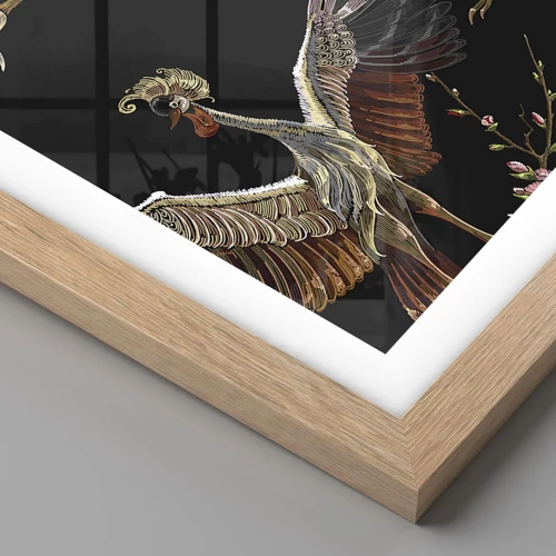 Póster en marco roble claro - Aves de cuento de hadas - 70x100 cm