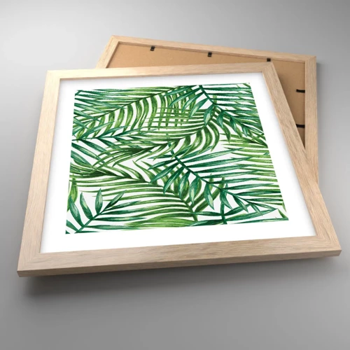 Póster en marco roble claro - Bajo el verde - 30x30 cm