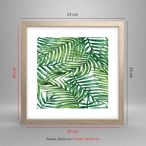 Póster en marco roble claro - Bajo el verde - 30x30 cm