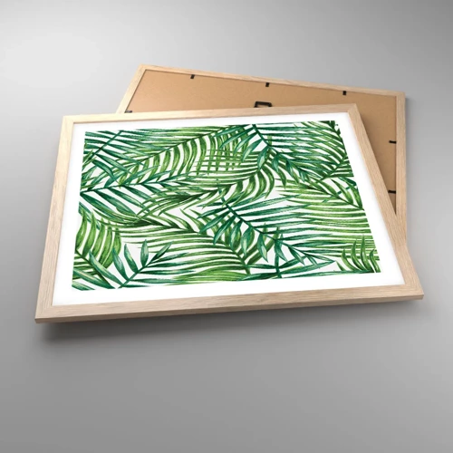 Póster en marco roble claro - Bajo el verde - 50x40 cm