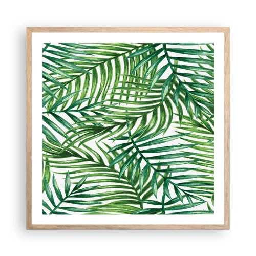 Póster en marco roble claro - Bajo el verde - 60x60 cm