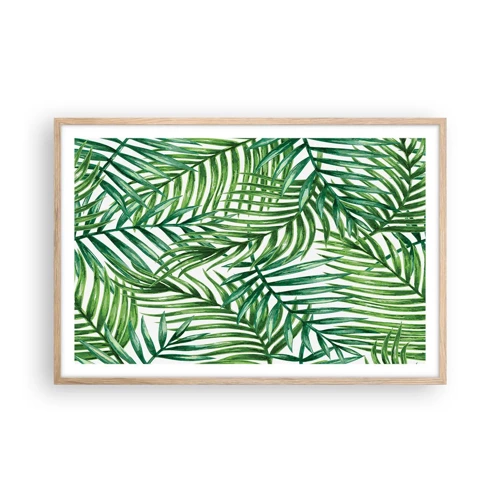 Póster en marco roble claro - Bajo el verde - 91x61 cm