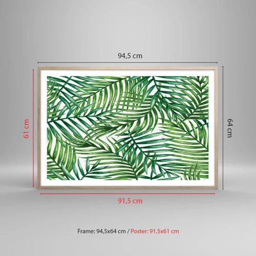 Póster en marco roble claro - Bajo el verde - 91x61 cm