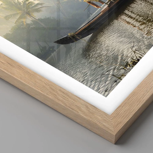 Póster en marco roble claro - Casa en el río - 50x40 cm