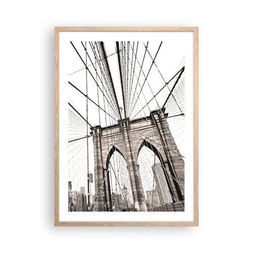 Póster en marco roble claro - Catedral de Nueva York - 50x70 cm