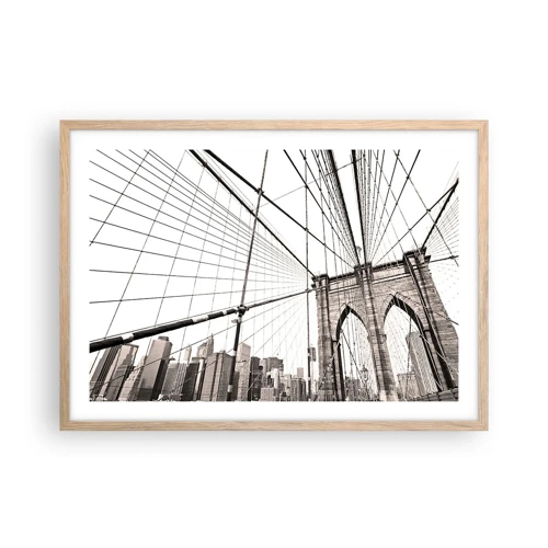 Póster en marco roble claro - Catedral de Nueva York - 70x50 cm