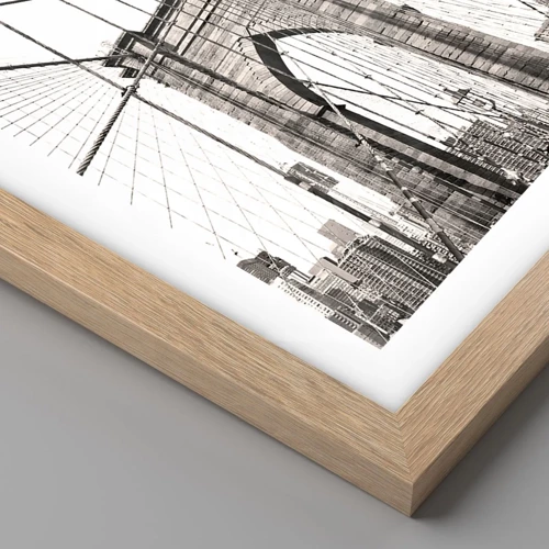 Póster en marco roble claro - Catedral de Nueva York - 70x50 cm